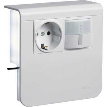 Держатель устройств HAGER SL new, c розеткой Schuko (L+N+PE), 16A, 250A AC, белый