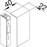 Заглушка торцевая HAGER SL new, крышка 40 мм, для профиля 20х80мм, 